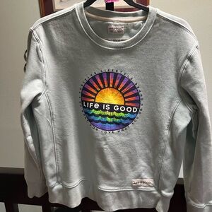 Life Is Good Light Blue Sweatshirt “Positive Lifestyle Love What You Do” #187